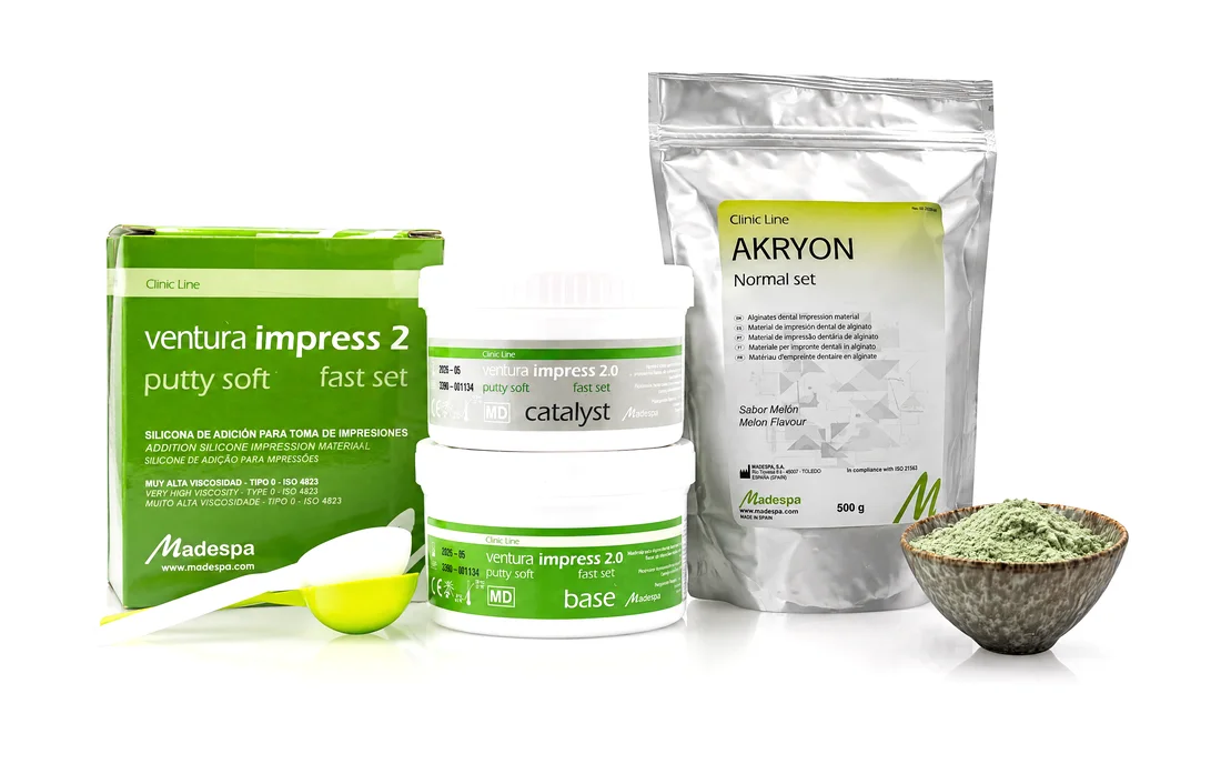 Impresión Madespa: silicona Ventura Impress 2 Putty Soft y alginato Akryon