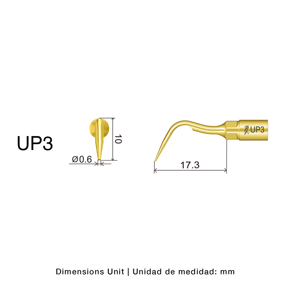 Punta cirugía UP3 Woodpecker para Mectron®, Woodpecker Ultrasurgery y otros | Raspado y Curetaje