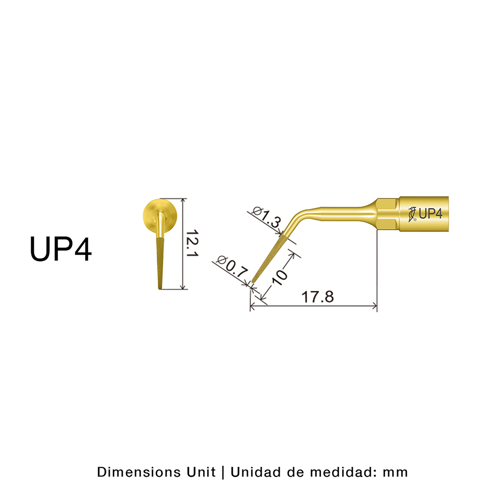 Punta cirugía UP4 Woodpecker para Mectron®, Woodpecker Ultrasurgery y otros | Desbridamiento y Alisado