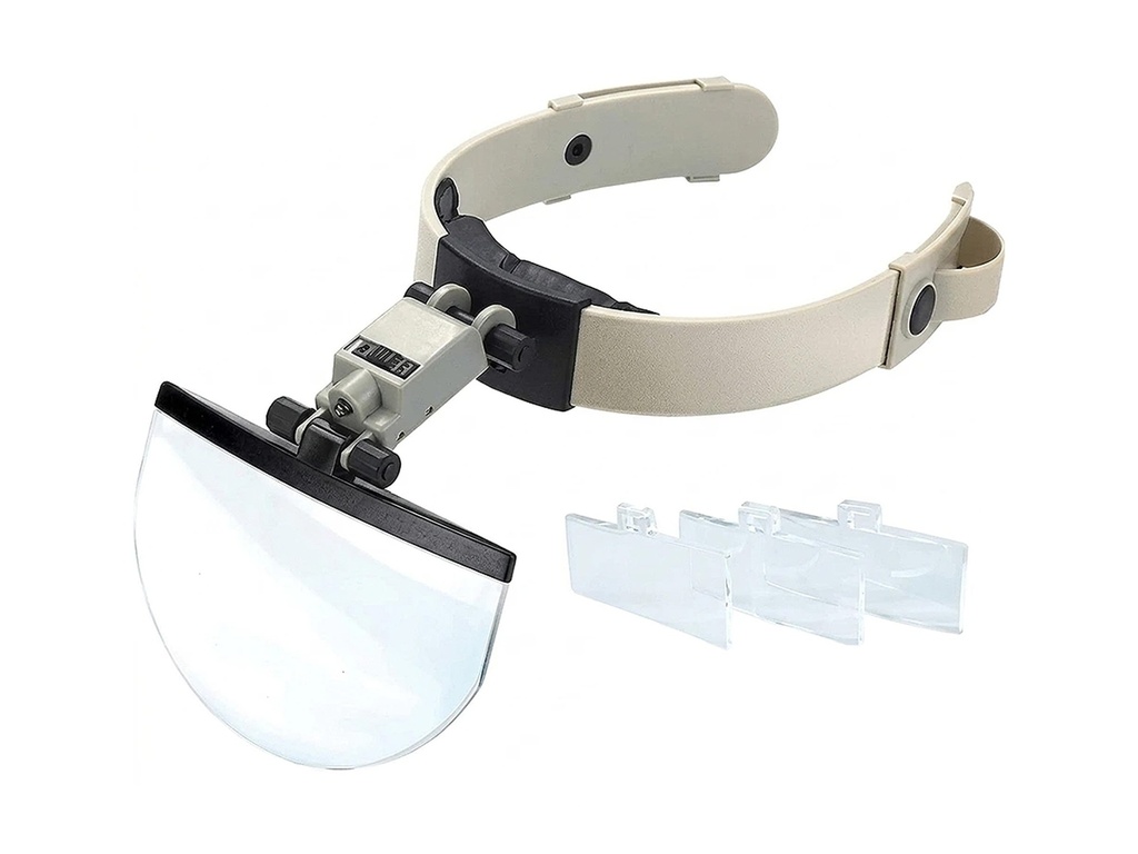 Lupa binocular de diadema con luz LED Technoflux (1,5x a 3,5x) 3