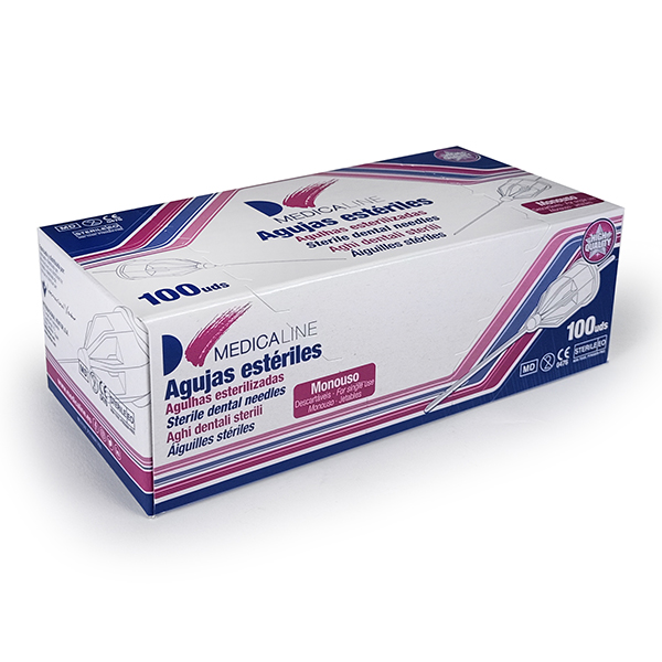 Agujas dentales Medicaline 27G para anestesia.