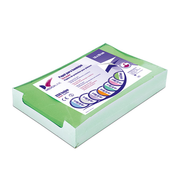 Papel absorbente Medicaline para bandejas dentales 18x28cm.