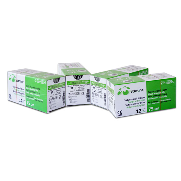 Sutura de seda STARLINE para odontología. Hilo de sutura dental.