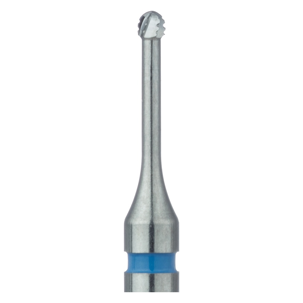 Fresa carburo bola estriada JOTA CQ1L para cavidades dentales.