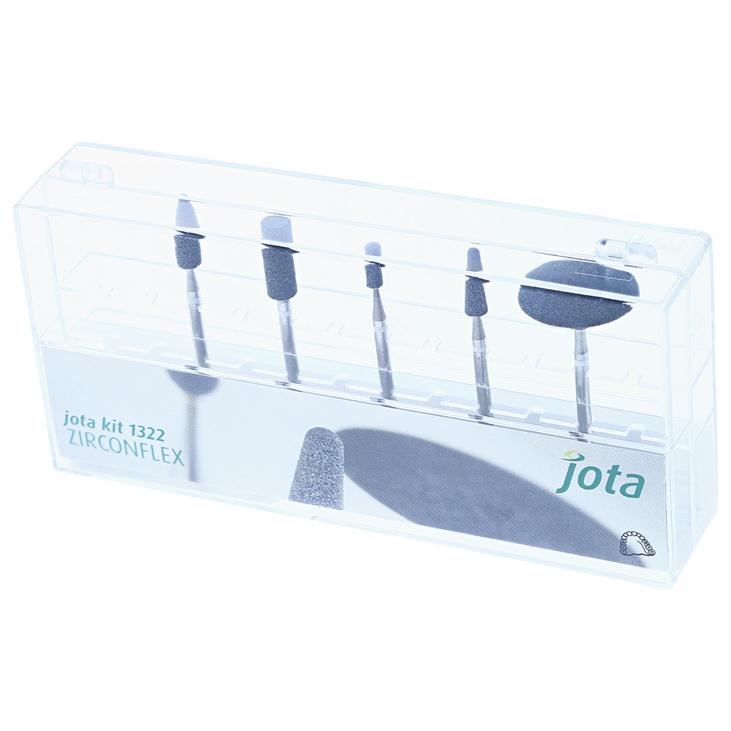 Kit Zirconflex JOTA para pulido y acabado de zirconio dental.
