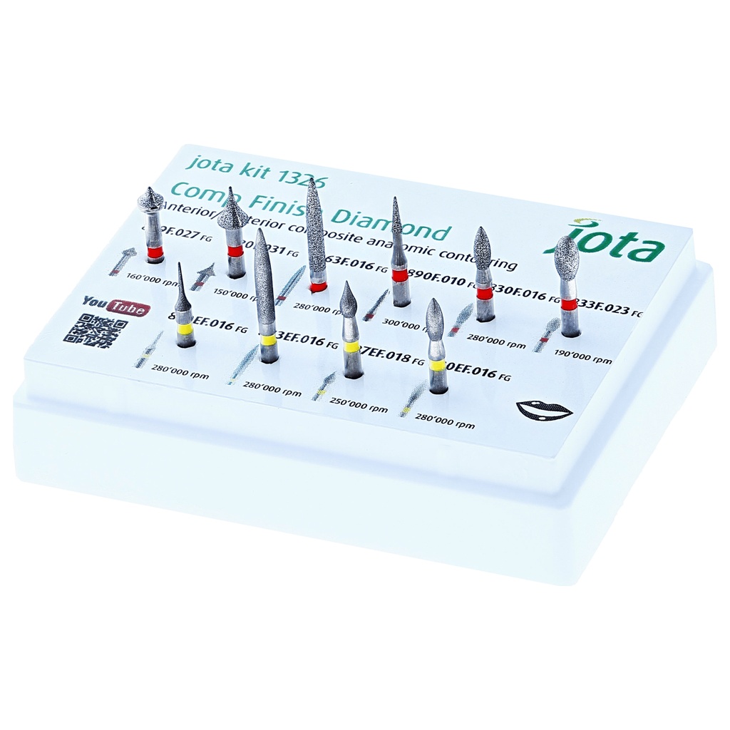 Kit composite dental JOTA: herramientas y materiales para restauraciones.