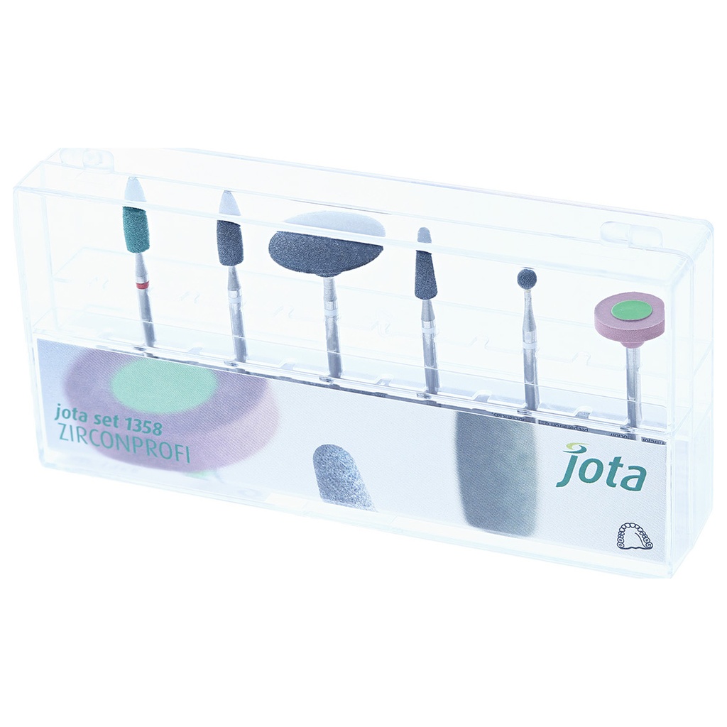 Kit Zirconprofi JOTA para pulido y acabado de zirconio dental.