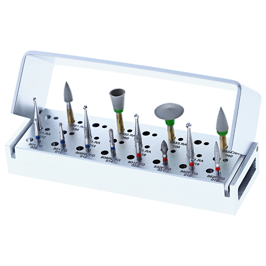 Kit conservadora composite JOTA: herramientas para restauraciones dentales.