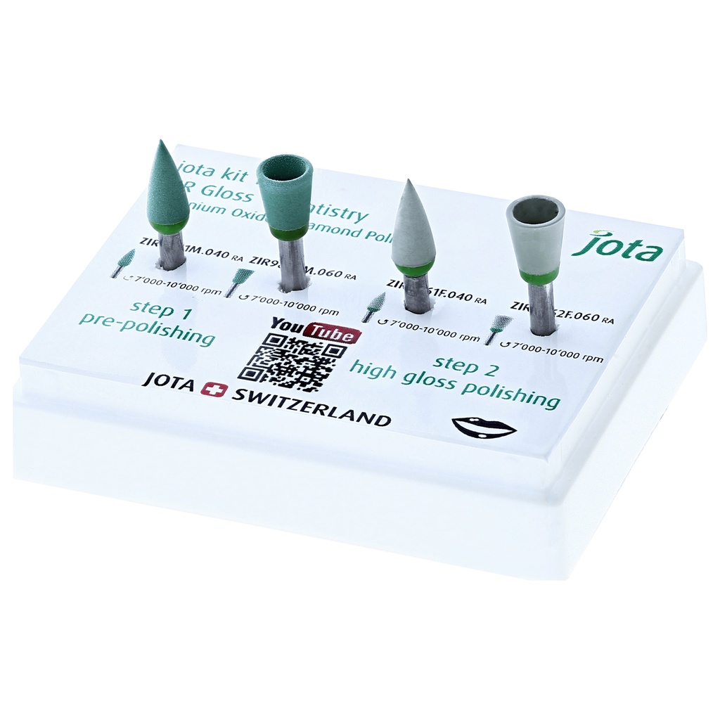Kit JOTA para pulido y acabado de Zirconio dental.