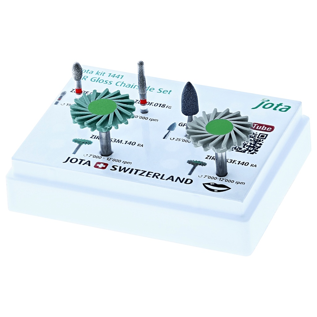 Kit pulido Zirconio JOTA: abrasivos para brillo dental profesional.