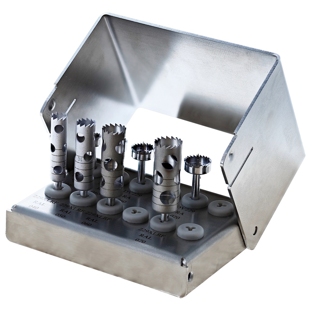 Kit Trefinas JOTA completo para implantes dentales.
