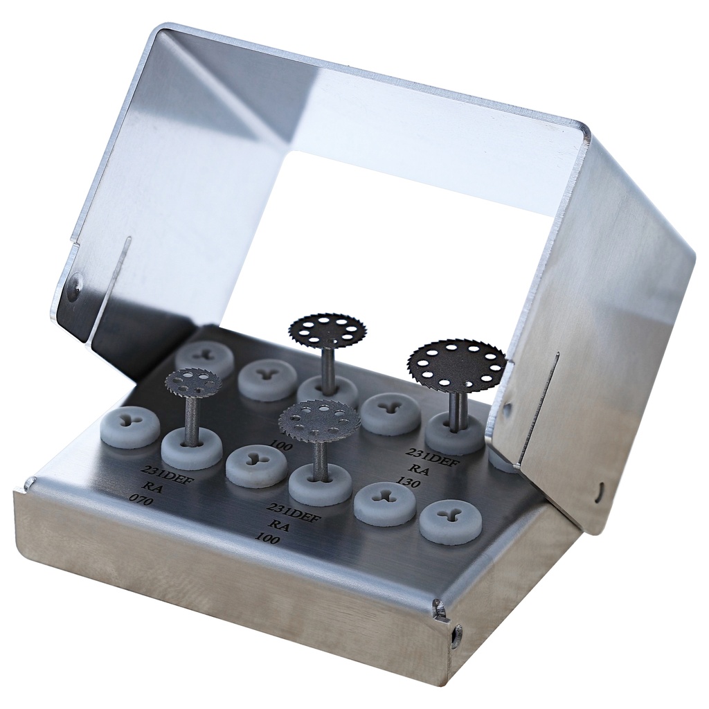 Kit Discos Osteotomía JOTA: fresas quirúrgicas para implantes dentales.