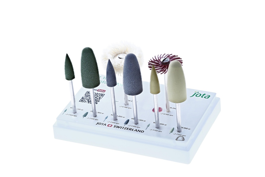 Kit pulido dentaduras JOTA: limpieza y brillo profesional.