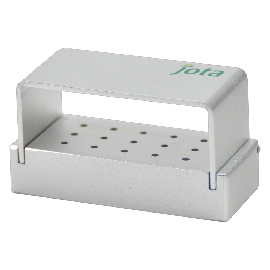 Fresero aluminio JOTA 15 huecos FG. Almacenamiento fresas dentales.