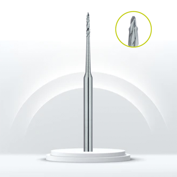 Fresa carburo cónica dentada JOTA C254E para odontología.