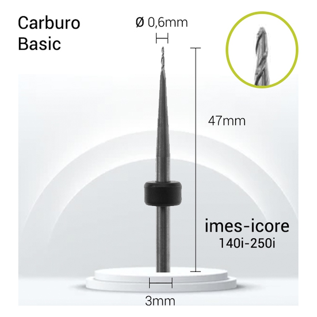 Carburo 3mm JOTA para Zirconio, PMMA, PEEK. Fresado dental preciso.