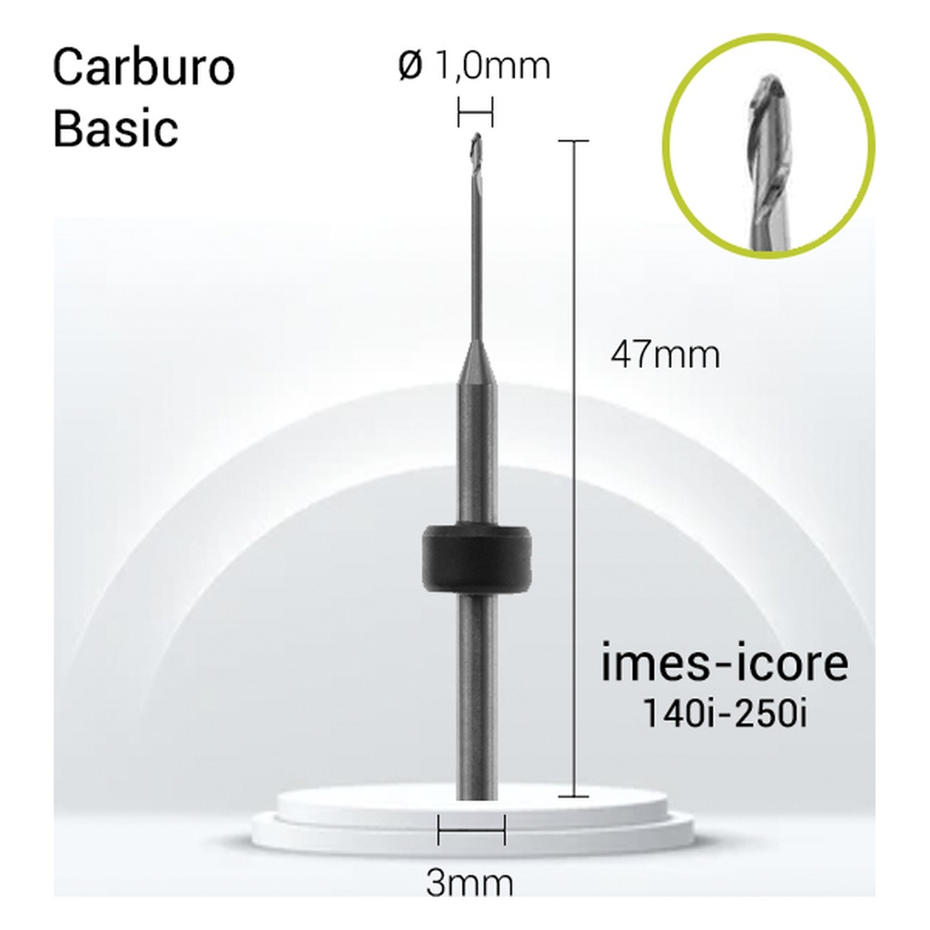 II3-J11-010 Carburo 3mm Zirconio, Pmma,Peek,