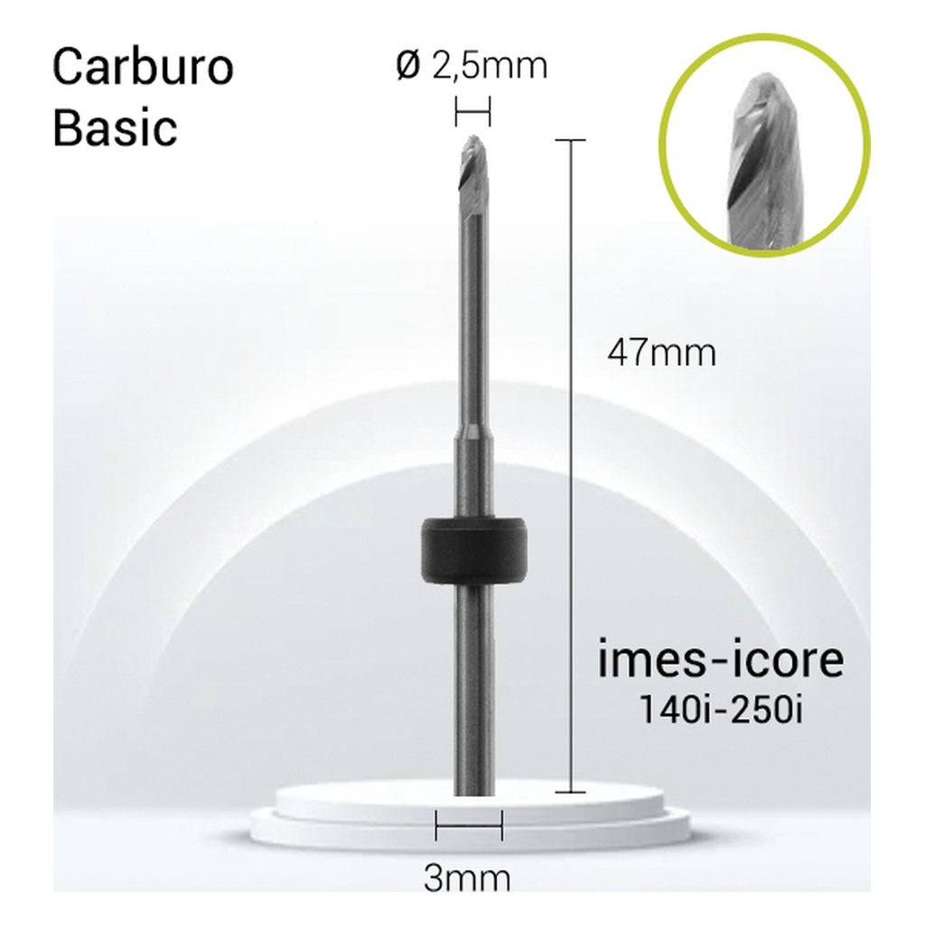 Carburo 3mm JOTA para Zirconio, PMMA, PEEK (II3-J12-025)