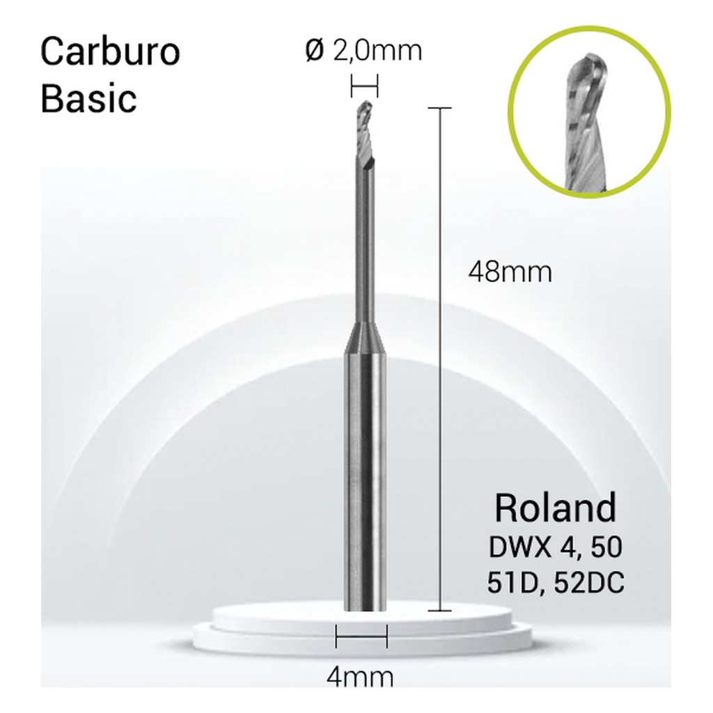 Carburo 4mm PMMA JOTA R4-J10-020 para fresado dental