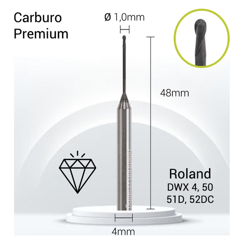 Carburo + Diamante JOTA 4mm R4-J24-010: fresa dental alta precisión.