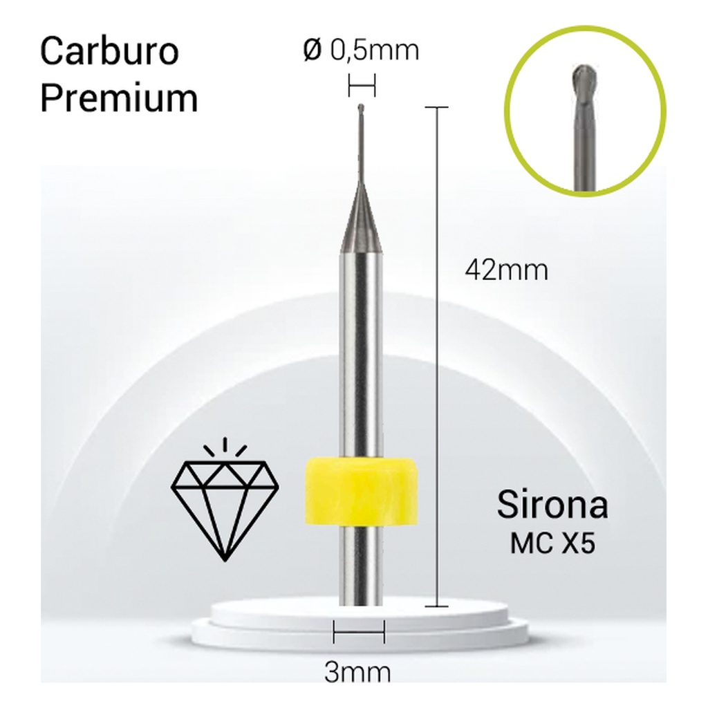 Carburo 3mm JOTA para zirconio S3-J23-005. Fresas dentales.