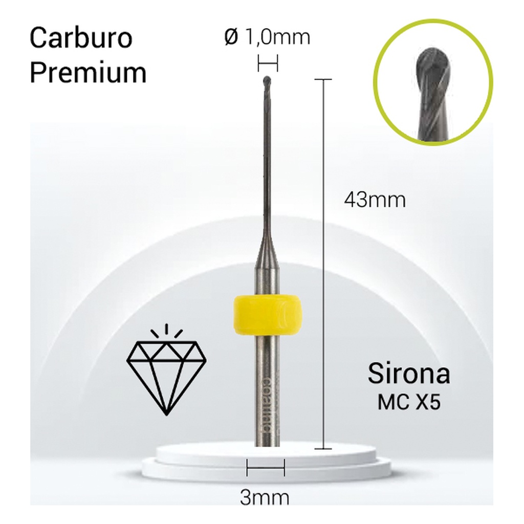 Carburo JOTA 3mm Zirconio S3-J23-010. Fresas dentales para zirconio.