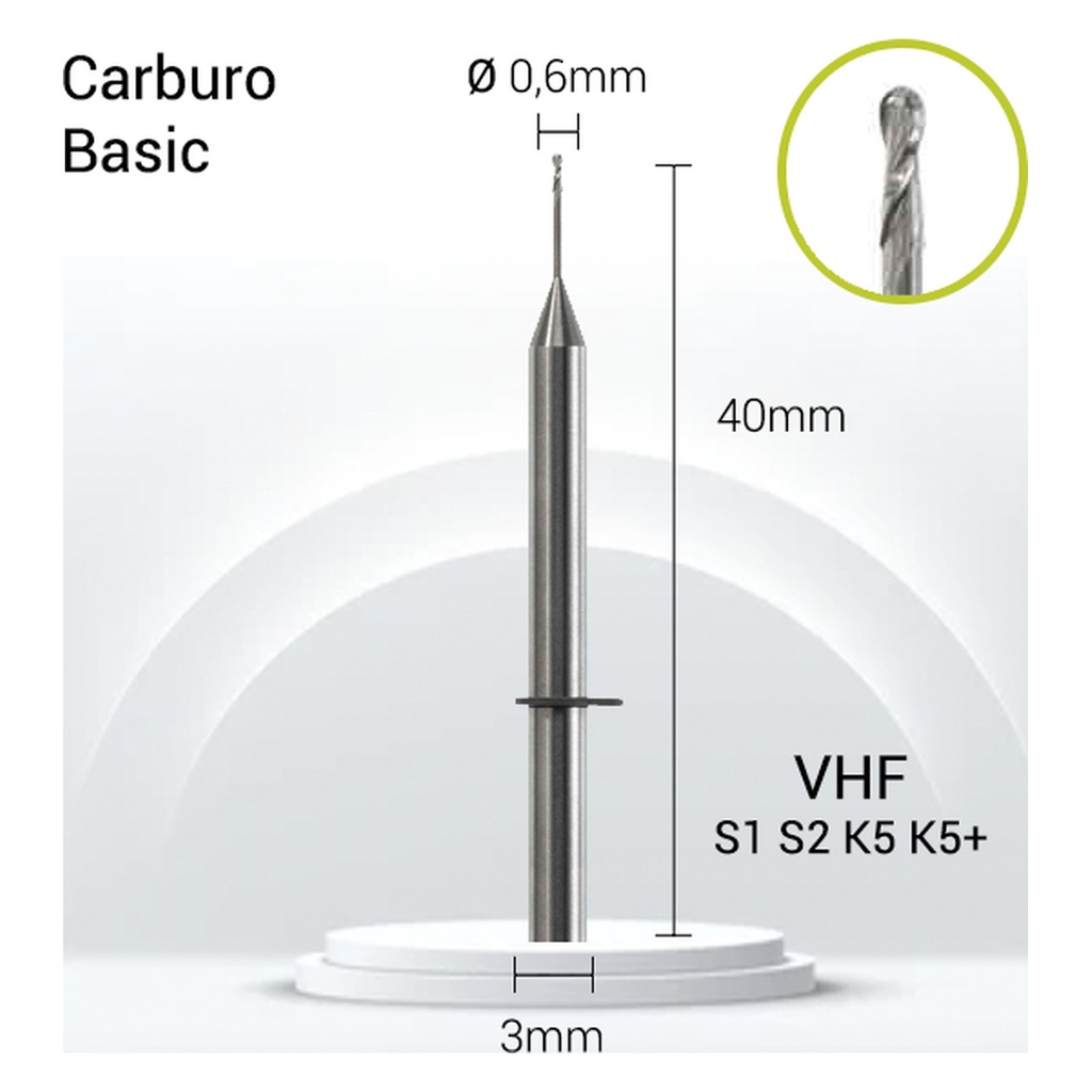 Carburo 3mm JOTA para PMMA y composite V3-J20-006