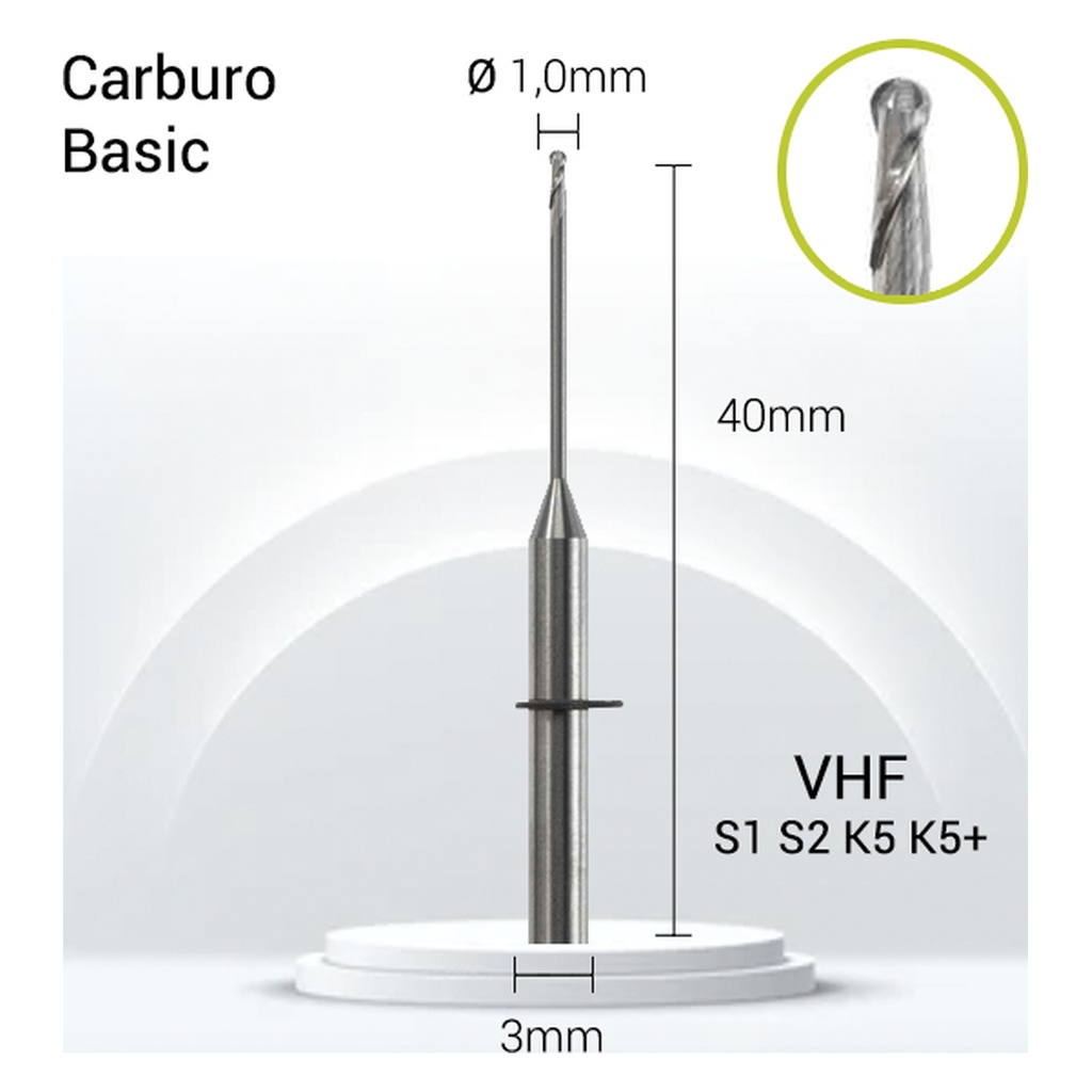 Carburo 3mm JOTA para PMMA y Composite V3-J20-010