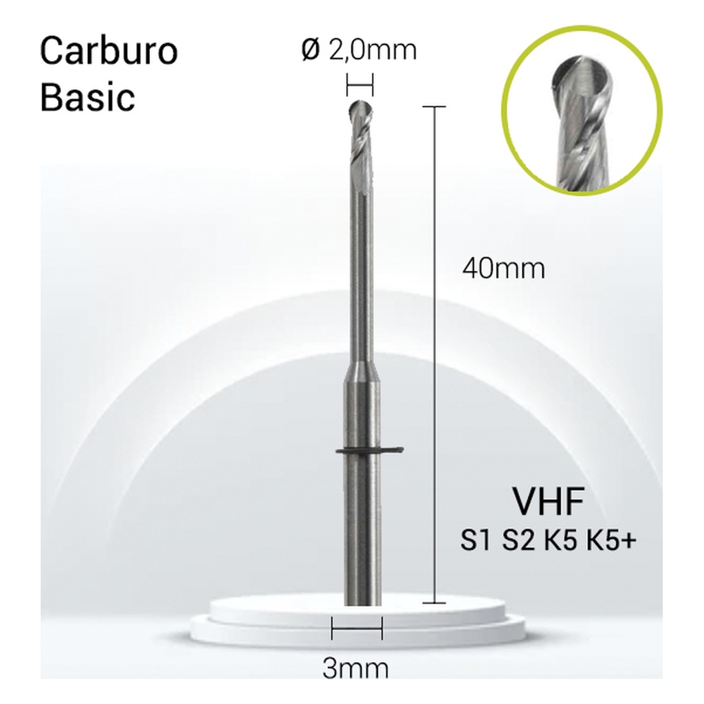 Carburo 3mm JOTA para PMMA y composite V3-J20-020