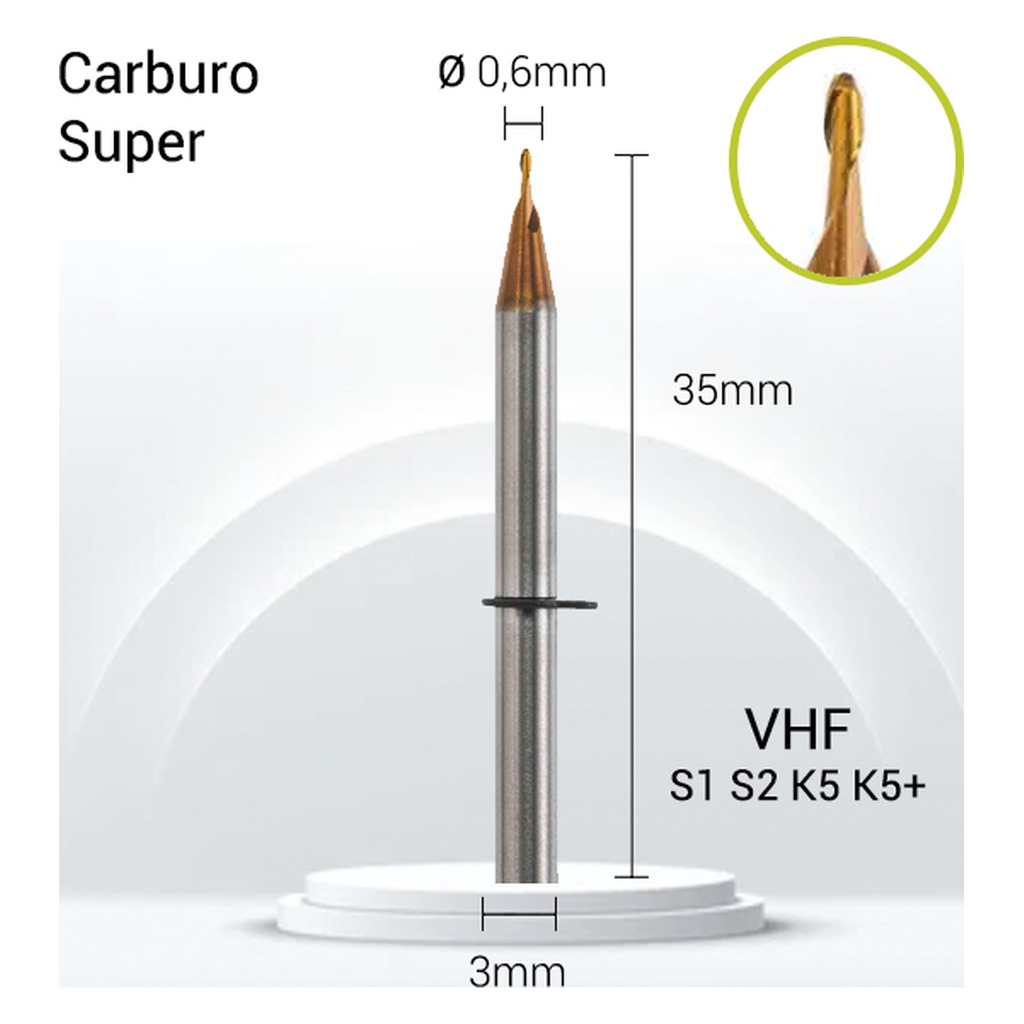 Carburo JOTA Super 3mm CrCo V3-J22-006 para pulido dental.