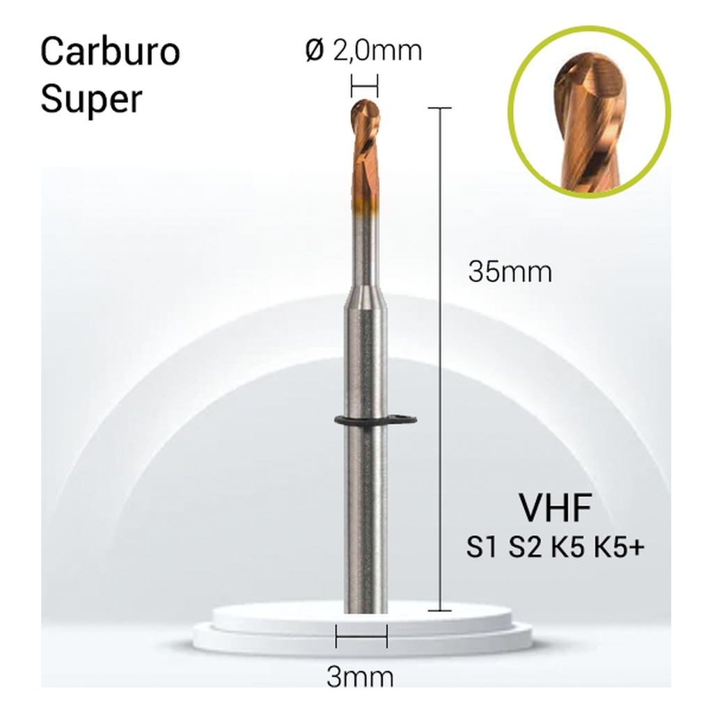 Carburo JOTA Super 3mm CrCo V3-J22-020 para pulido dental.