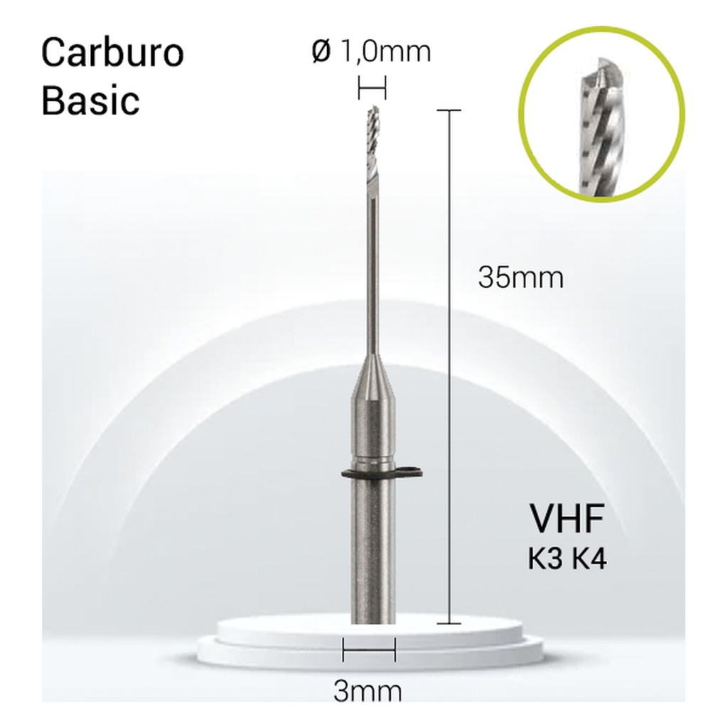 Carburo 3mm JOTA para PMMA VH3-J10-010 fresado dental