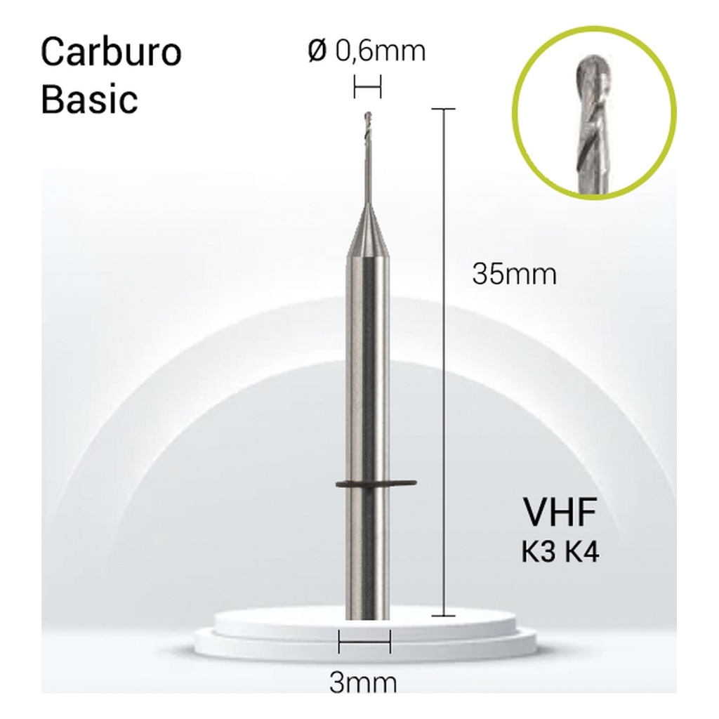 Carburo 3mm JOTA para PMMA y Zirconio VH3-J20-006