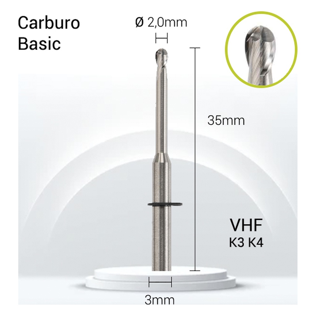 Carburo 3mm JOTA para PMMA VH3-J20-020 dental