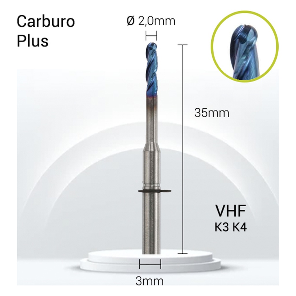 Carburo Plus 3mm JOTA para Zirconio VH3-J21-020. Fresas dentales.