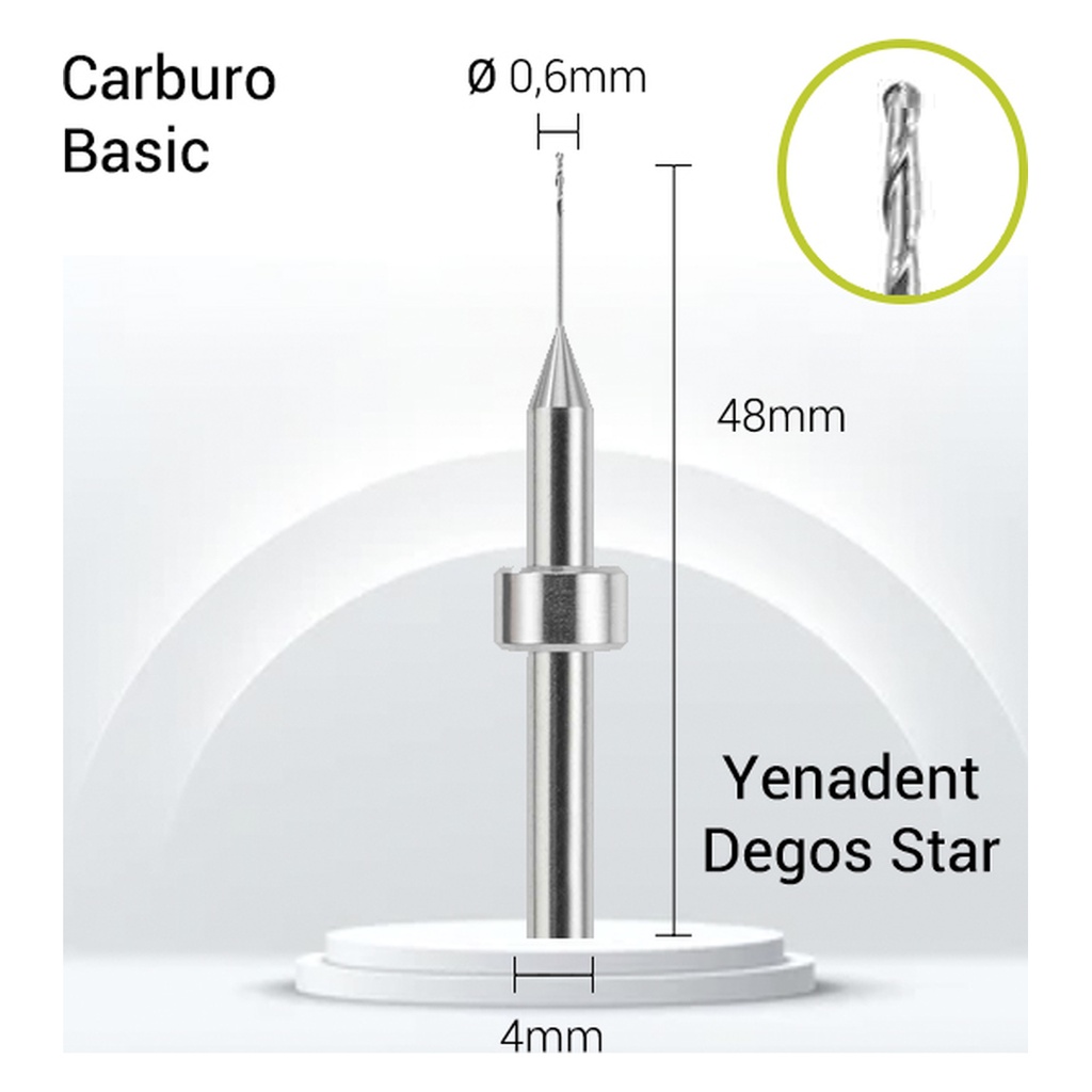Carburo 3mm JOTA para Zirconio, PMMA Y4-J20-006. Fresas dentales.