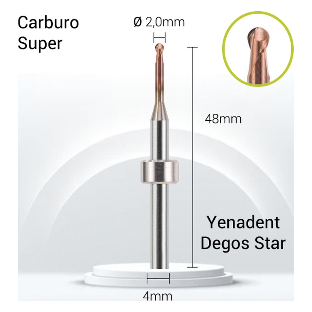 Carburo JOTA Super 3mm CrCo Y4-J22-020 dental. Fresas para prótesis.
