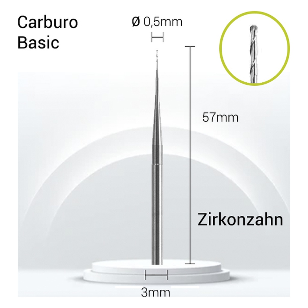 Carburo 3mm JOTA para Zirconio, PMMA, Cera. Fresado dental ZZ3-J10-005