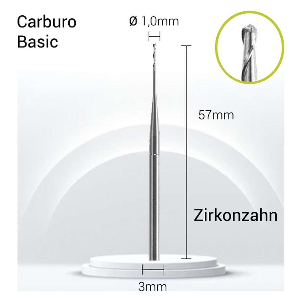 Carburo 3mm JOTA para PMMA y cera ZZ3-J11-010. Fresado dental preciso.