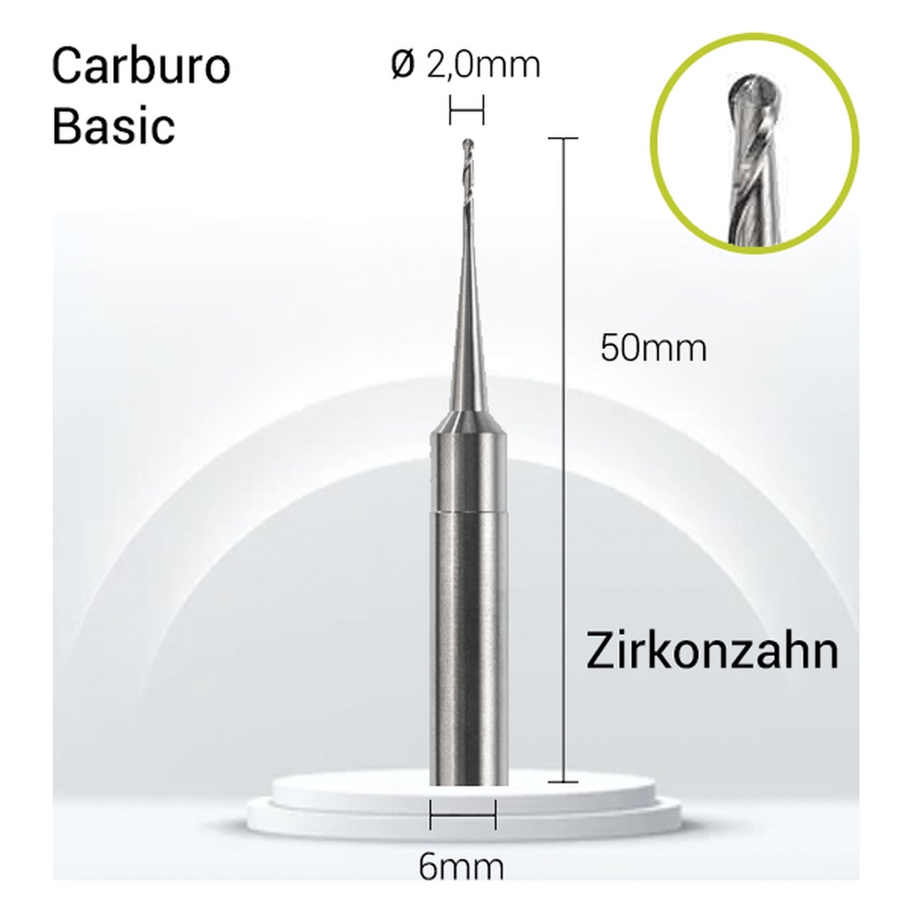 Carburo 6mm JOTA para PMMA y Cera ZZ6-J08-020. Fresado dental preciso.