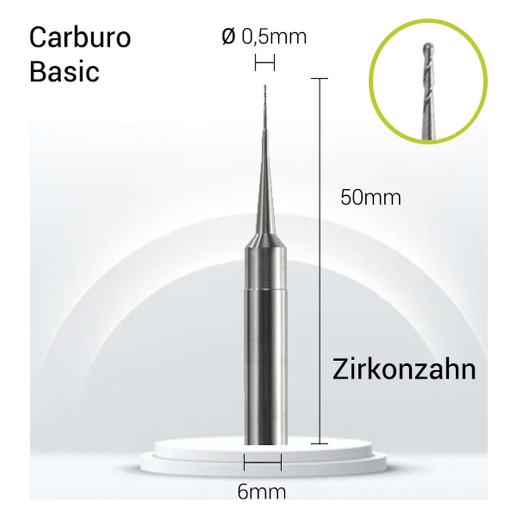 Carburo 6mm JOTA para ZrO, PMMA, Cera. Fresado dental preciso.