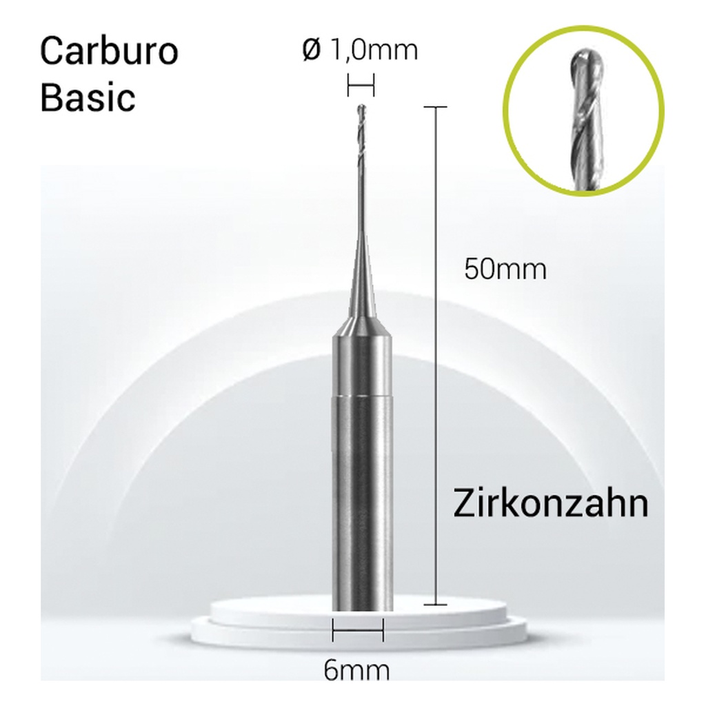 Carburo 6mm JOTA para ZrO, PMMA, Cera. Fresado dental ZZ6-J11-010