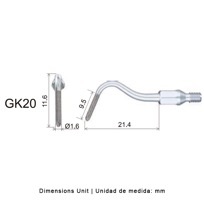 Punta Sichel Hoz Woodpecker para KaVo Sonicflex profilaxis.