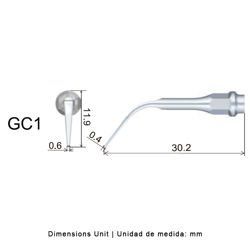 Punta ultrasonidos Woodpecker GC1 compatible KaVo profilaxis.