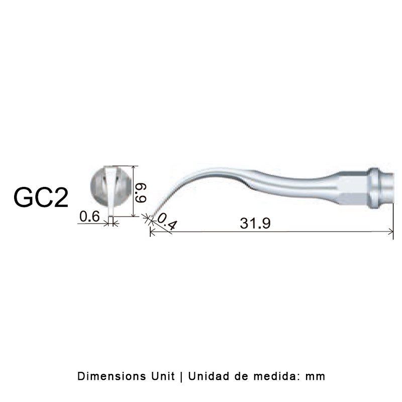 Punta ultrasonidos Woodpecker GC2 compatible KaVo profilaxis