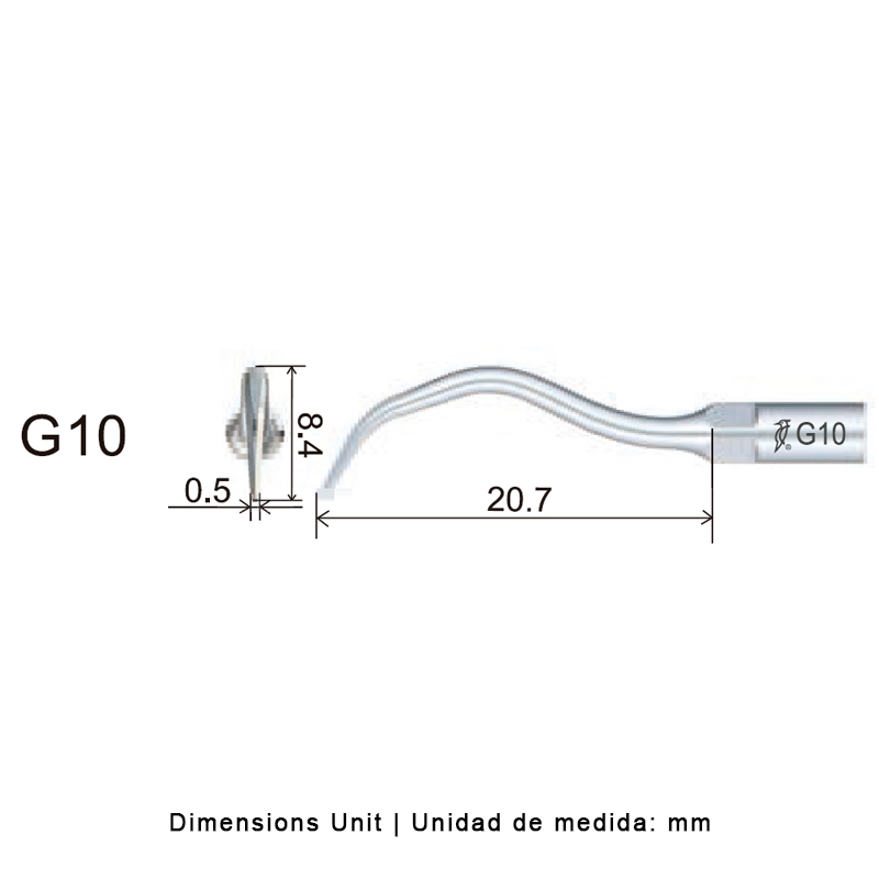 Punta ultrasonidos Woodpecker G10 compatible EMS profilaxis dental.