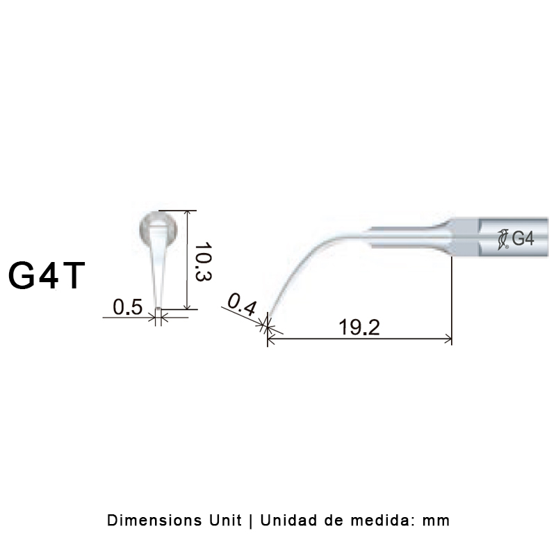 Punta ultrasonidos Woodpecker G4T compatible EMS titanio profilaxis