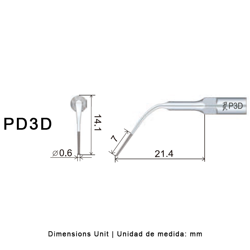 Punta ultrasonidos Woodpecker PD3D Perio Diamantada compatible Satelec