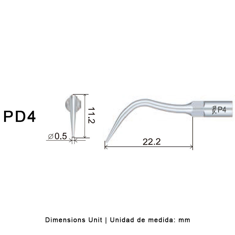 Punta ultrasonidos Woodpecker PD4 Perio compatible Satelec