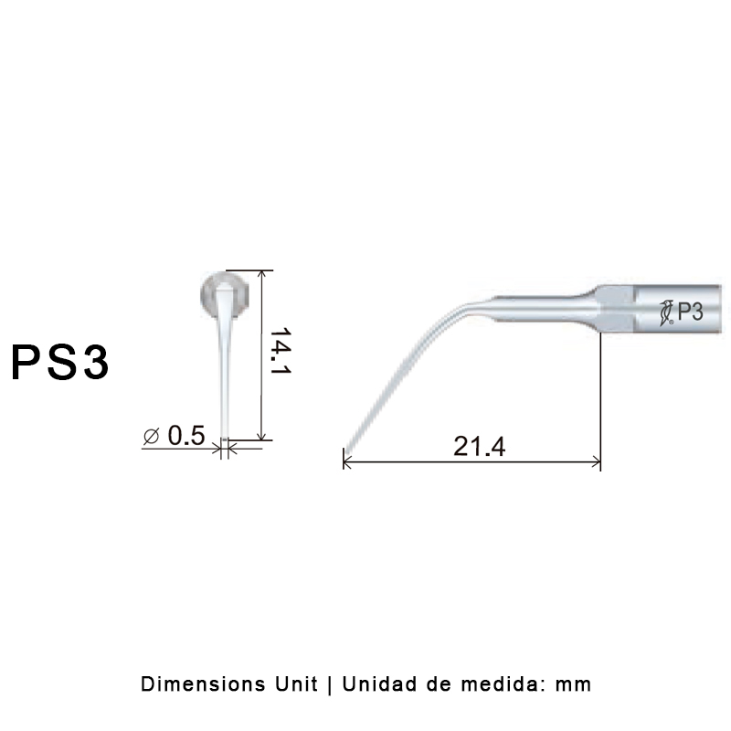 Punta ultrasonidos Woodpecker PS3 compatible Sirona para periodoncia.
